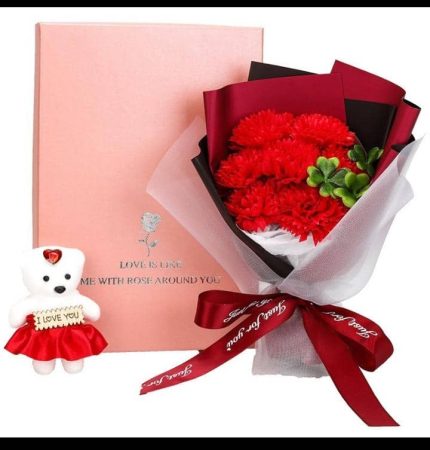 AVA ROSE FLOWER WITH TEDDY IN A BOX