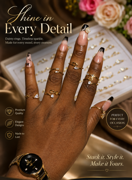 FASHION STUNNING GOLD TONED STACKING ADJUSTABLE KNUCKLE RINGS(3PCS) DESIGN 1